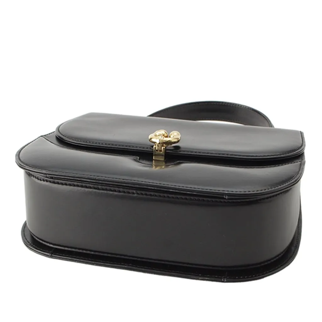 Gucci Calfskin Top Handle Bag Black Leather Very good - Box View