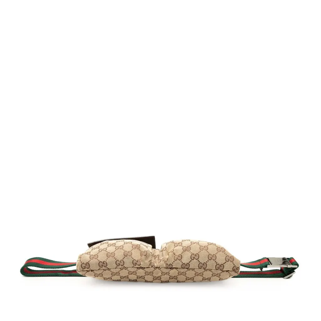 Gucci GG Canvas Web Double Pocket Belt Bag Beige Very good - Inside View