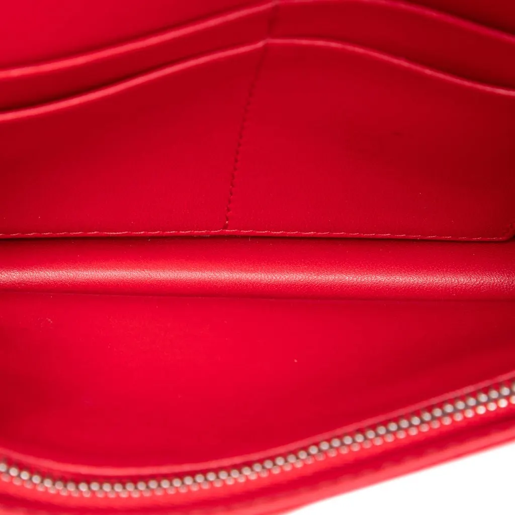 Dior Grained Calfskin Diorama Wallet on Chain Red Leather Very good - Model View