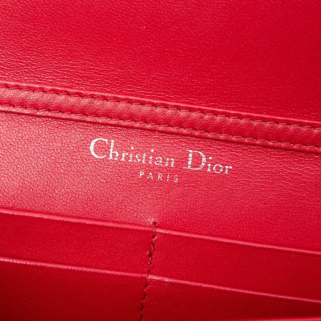 Dior Grained Calfskin Diorama Wallet on Chain Red Leather Very good - Box View