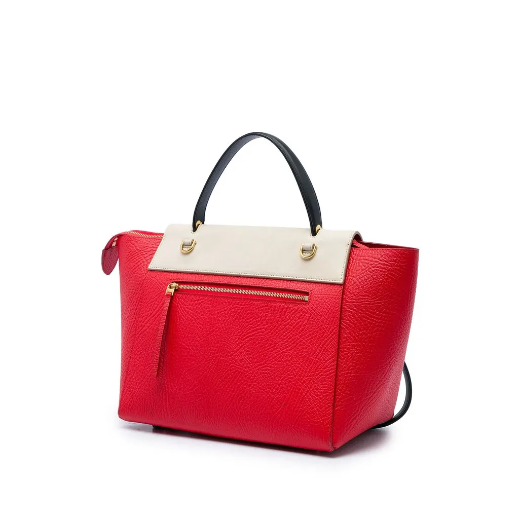 Celine Mini Tricolor Grained Calfskin Belt Bag Red Leather Very good - Back View
