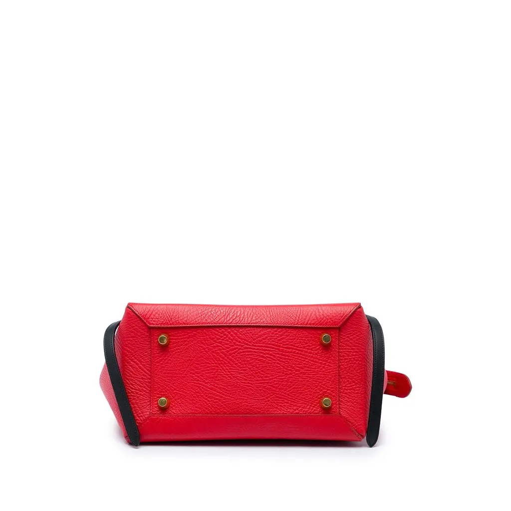 Celine Mini Tricolor Grained Calfskin Belt Bag Red Leather Very good - Inside View