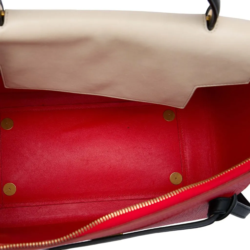 Celine Mini Tricolor Grained Calfskin Belt Bag Red Leather Very good - Model View