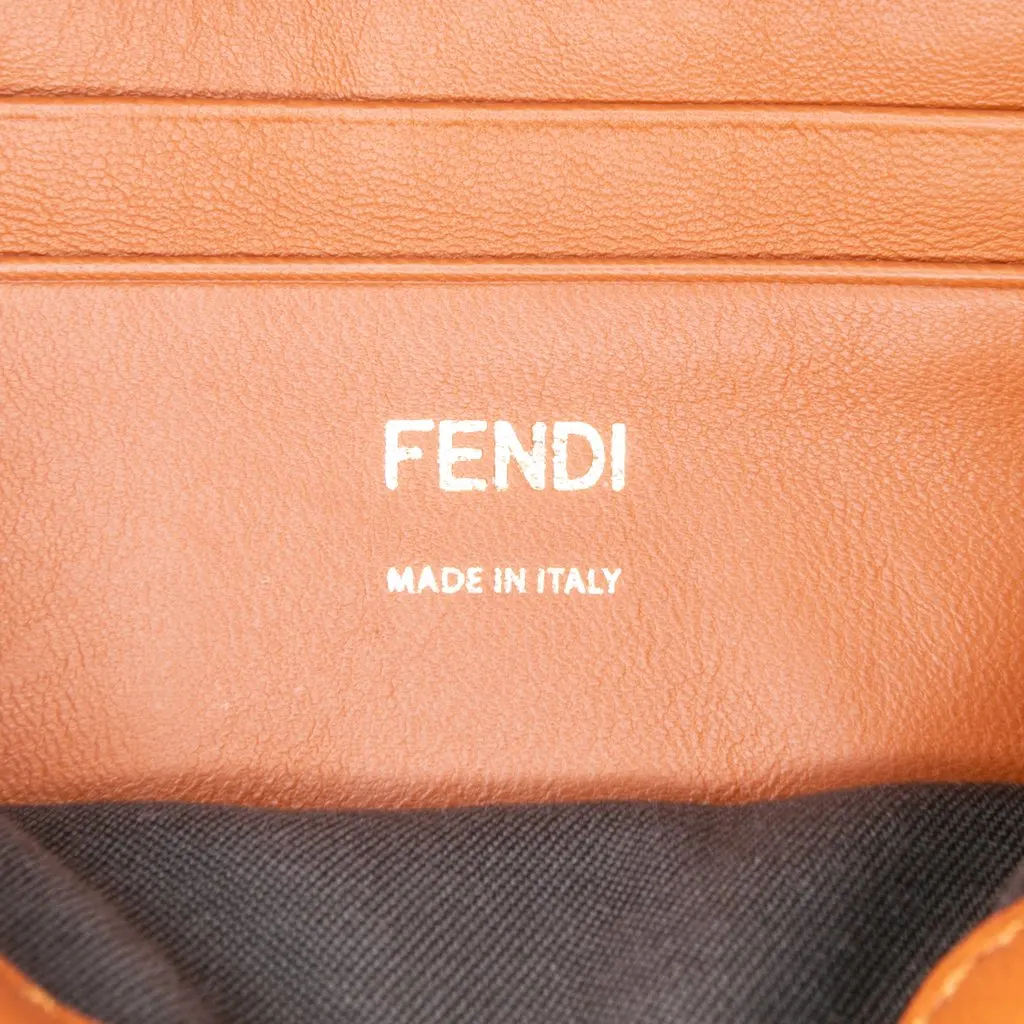 Fendi Mini Bicolor Nappa Apolo Chain Baguette Shoulder Bag Brown Leather Very good - Box View