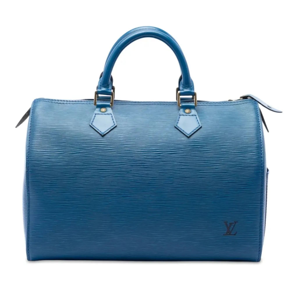 Louis Vuitton Epi Speedy 35 Blue Leather Very good - Front View