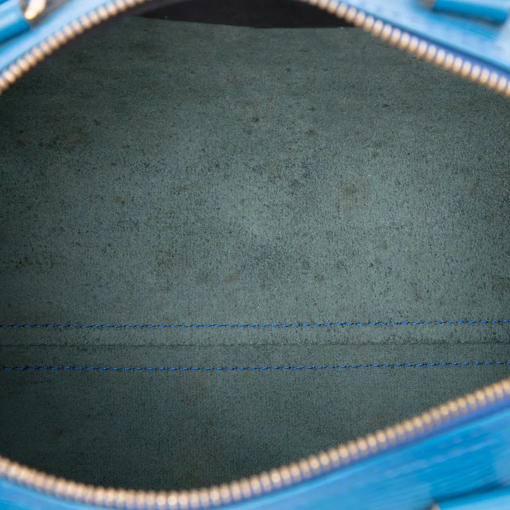 Louis Vuitton Epi Speedy 35 Blue Leather Very good - Model View