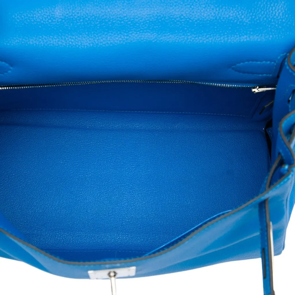 Hermès Evercolor Kelly II Retourne 28 Blue Leather Very good - Model View