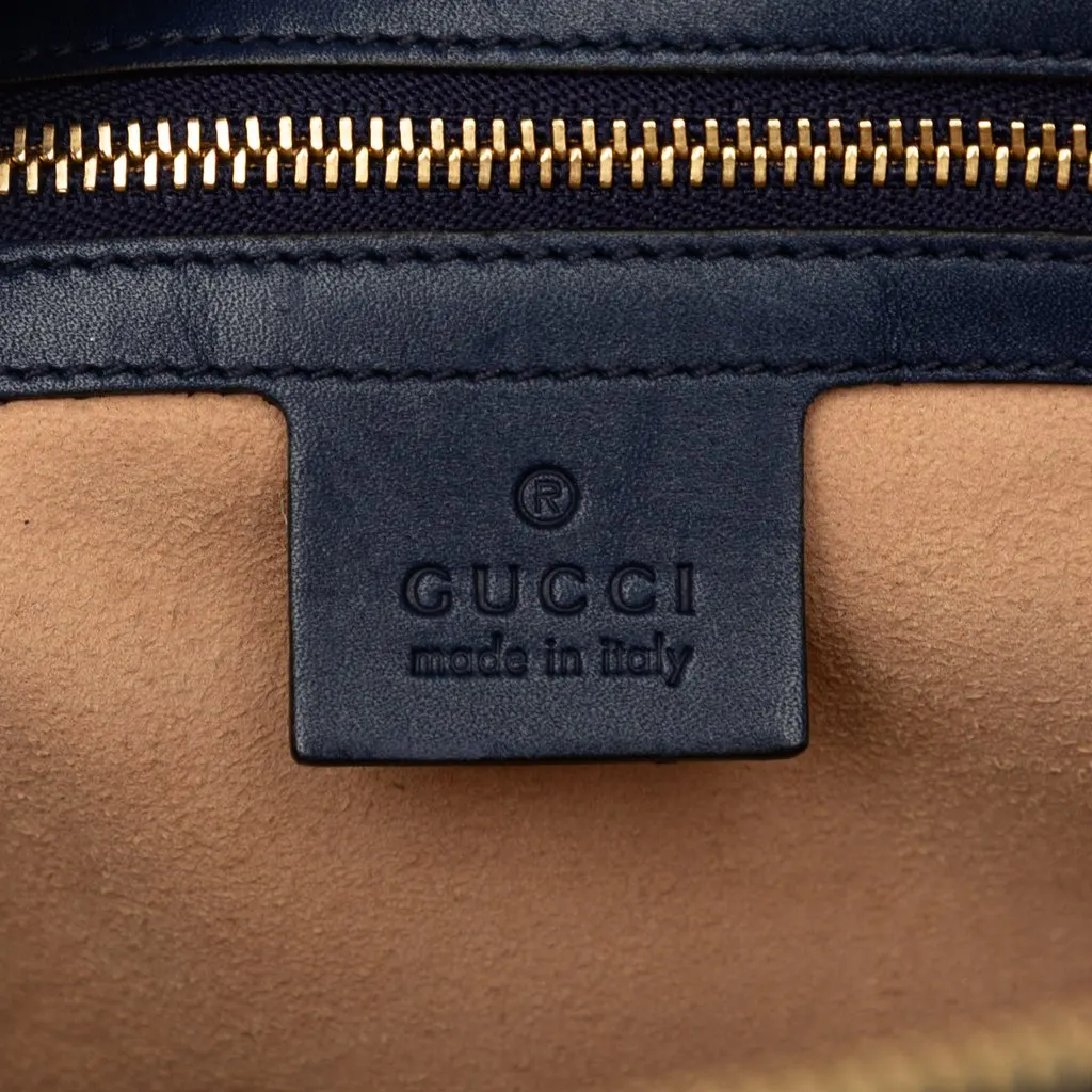 Gucci Guccissima Boston Bag Blue Leather Very good - Box View