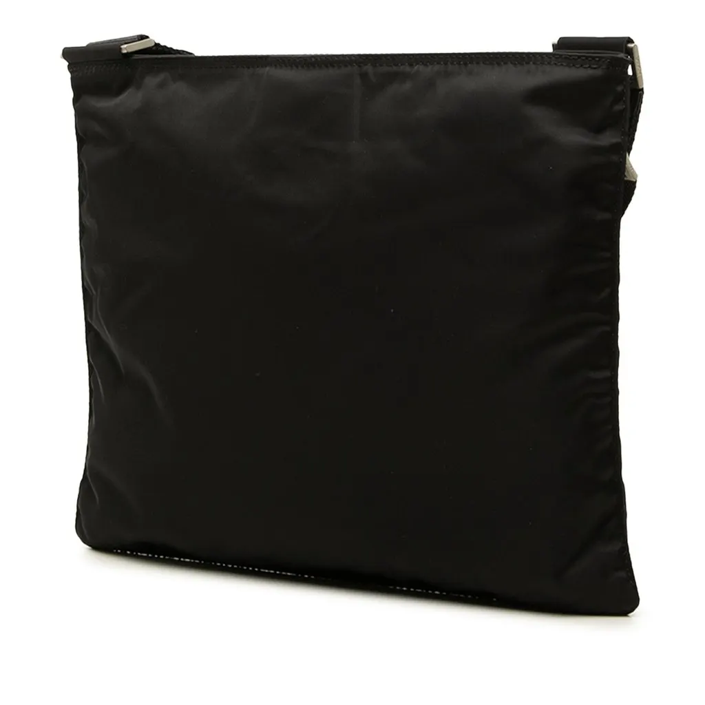 Prada Tessuto Zip Top Crossbody Black Polyamide Good - Back View