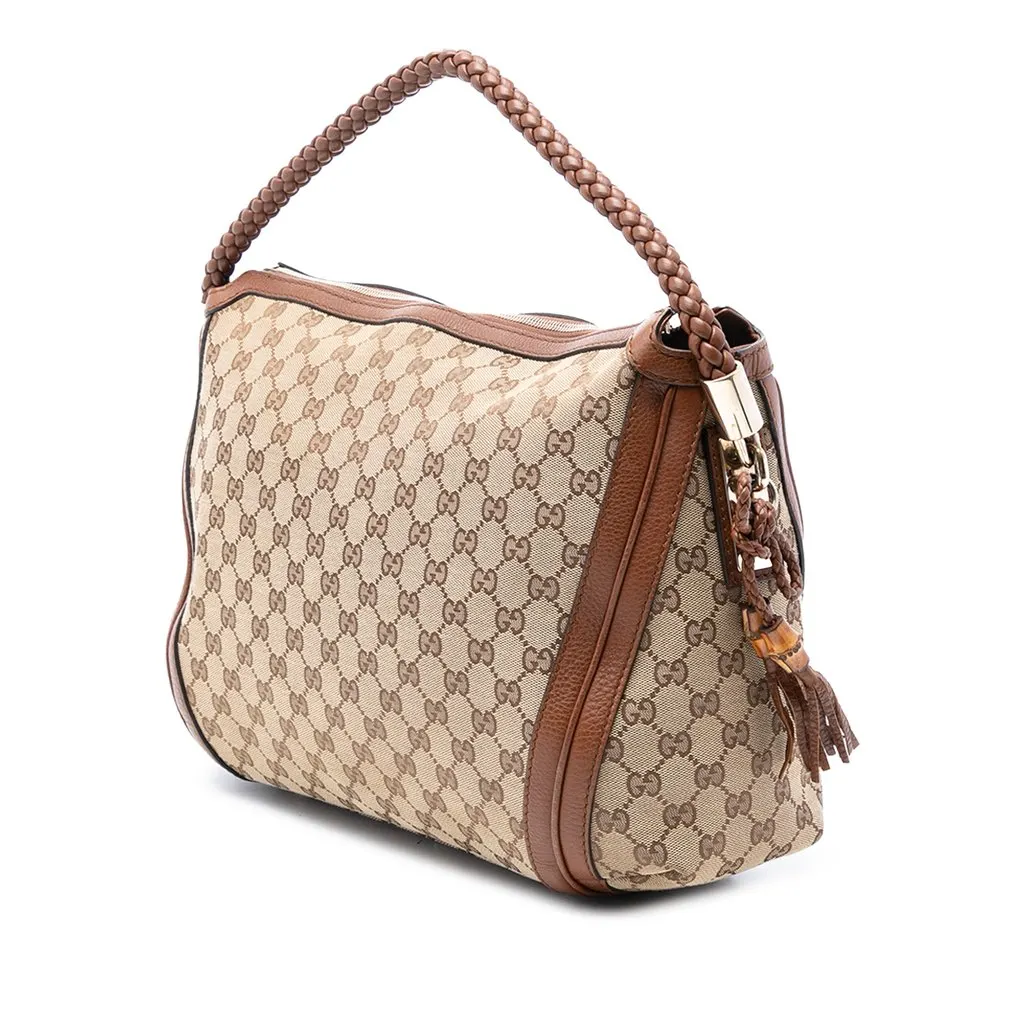 Gucci Medium GG Canvas Bella Shoulder Bag Beige Very good - Back View