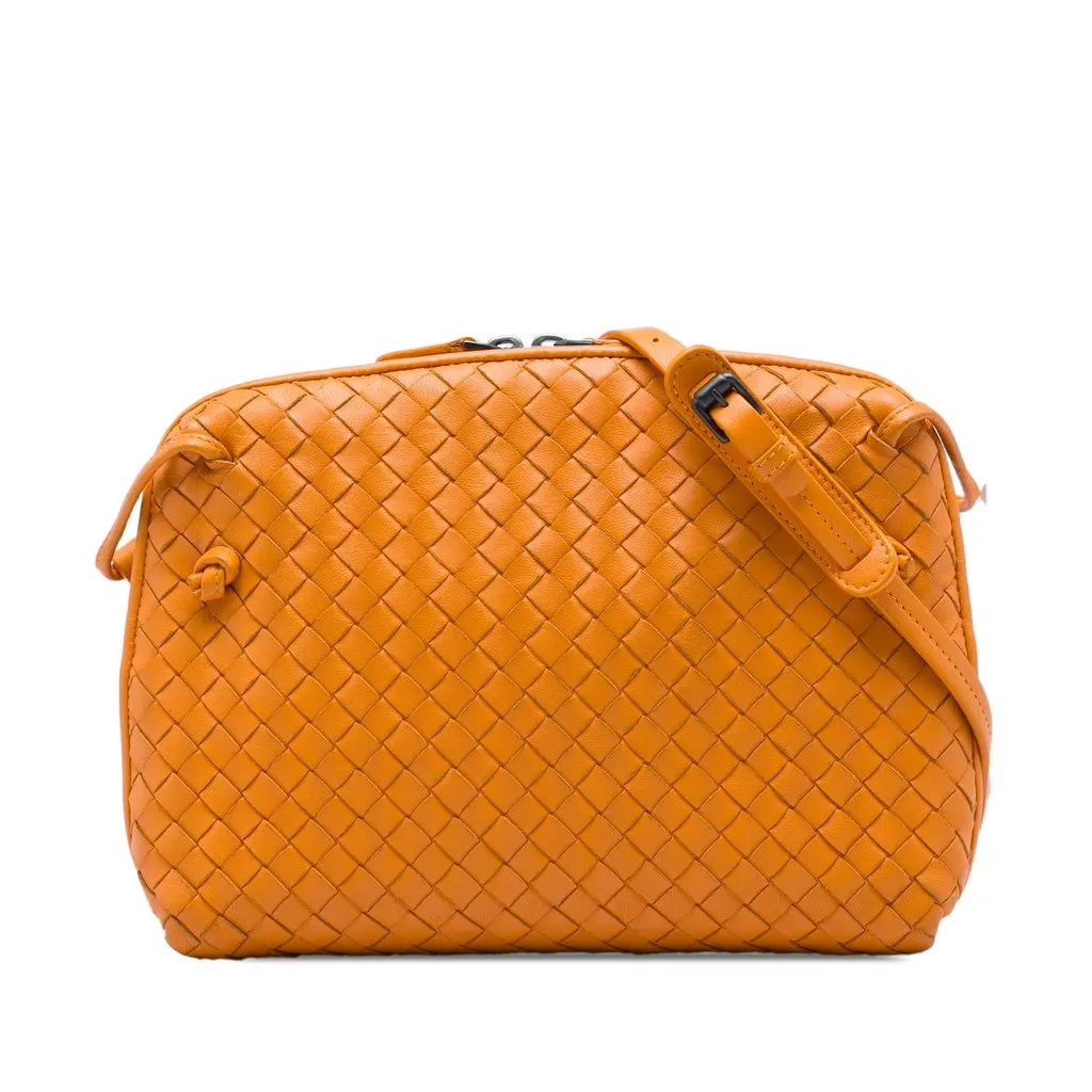 Bottega Veneta Nappa Intrecciato Nodini Crossbody Orange Leather Very good - Front View