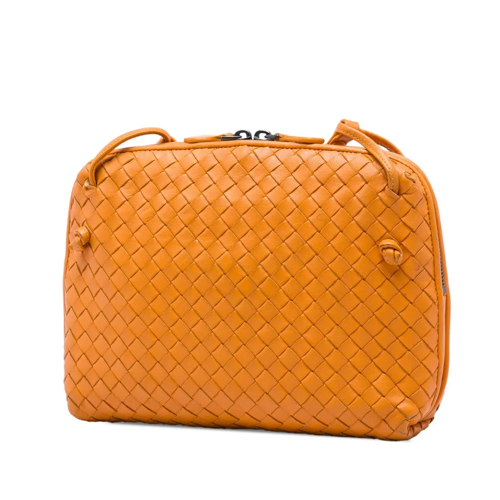Bottega Veneta Nappa Intrecciato Nodini Crossbody Orange Leather Very good - Back View