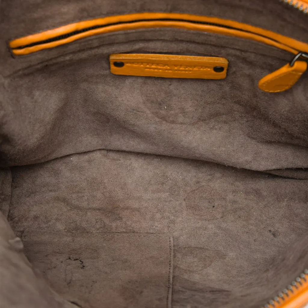 Bottega Veneta Nappa Intrecciato Nodini Crossbody Orange Leather Very good - Model View