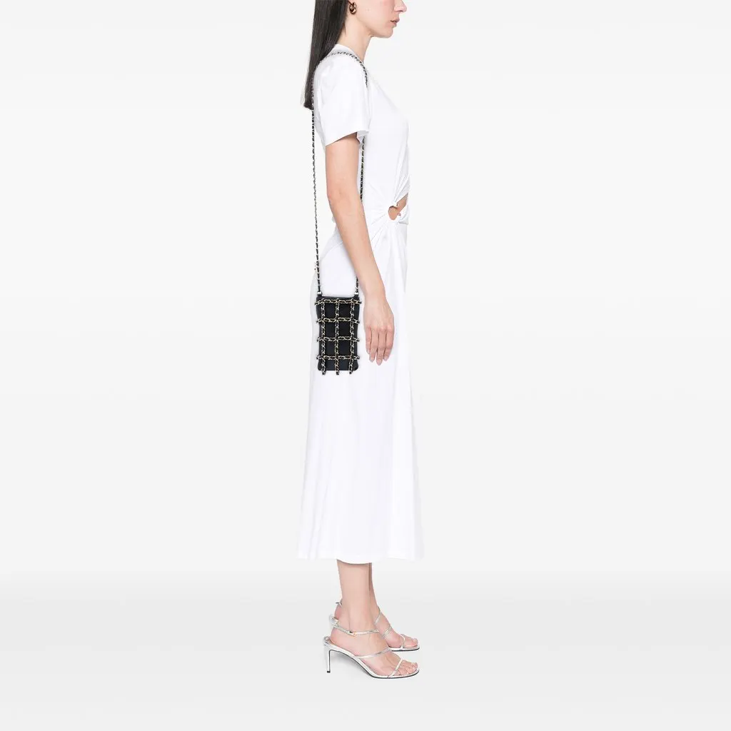 Chanel Lambskin Tech Me Out Clutch With Chain Black Leather Very good - Box View