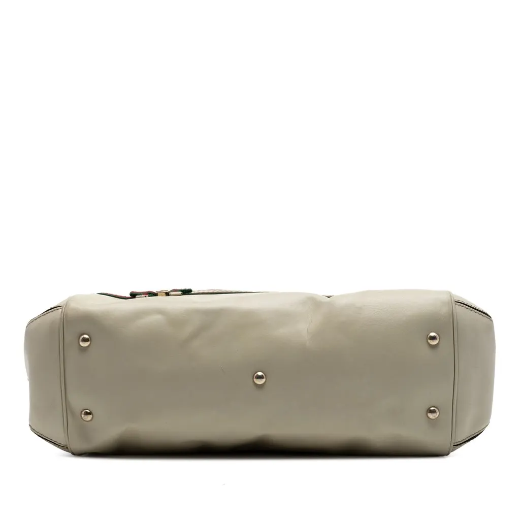 Gucci GG Canvas Web Mayfair Satchel Beige Very good - Inside View