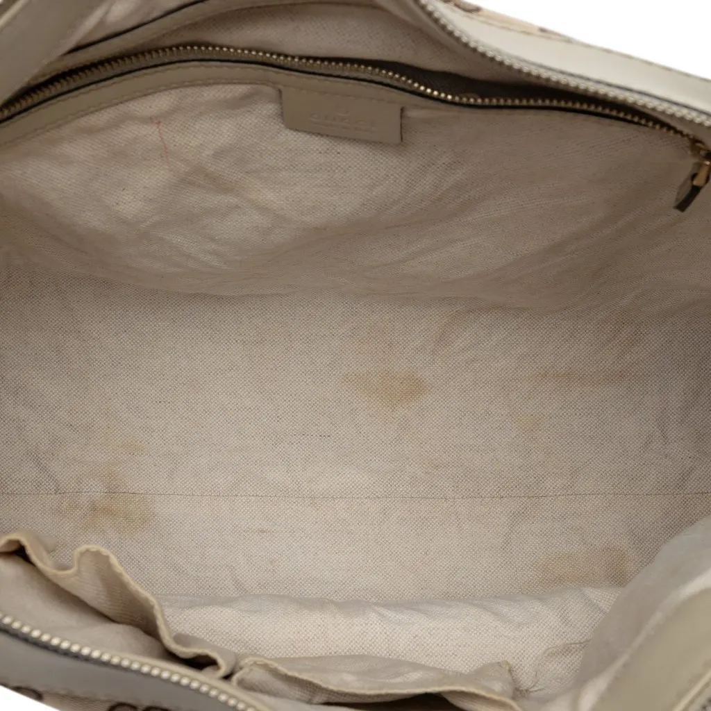 Gucci GG Canvas Web Mayfair Satchel Beige Very good - Model View