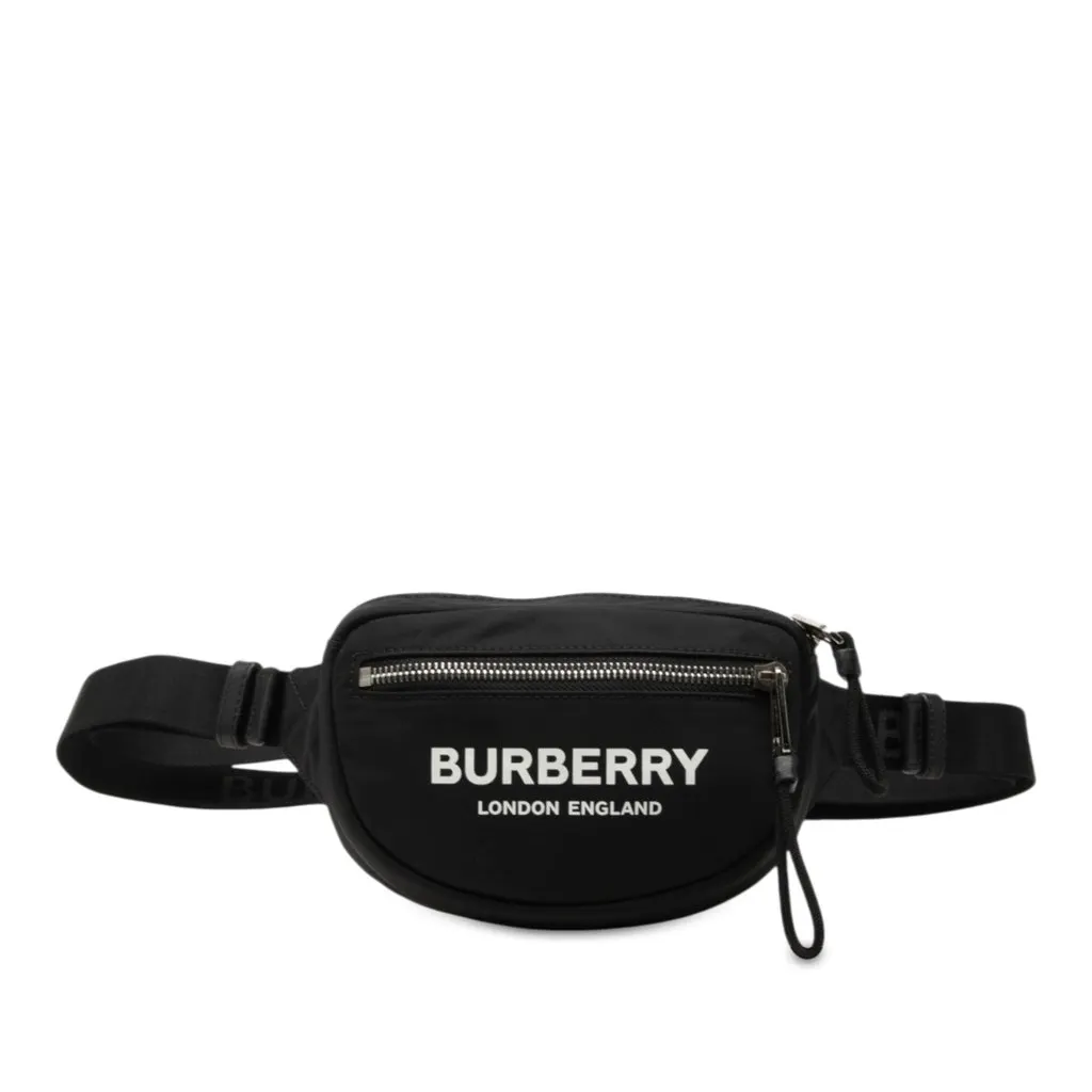 Burberry Nylon Logo Cannon Belt Bag Black Polyamide Very good - Front View