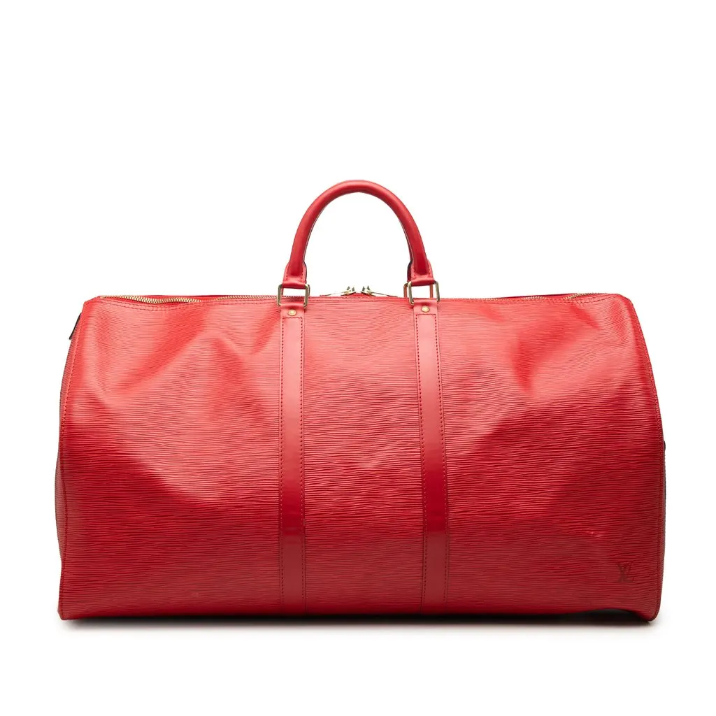 Louis Vuitton Epi Keepall 55 Red Leather Good - Front View