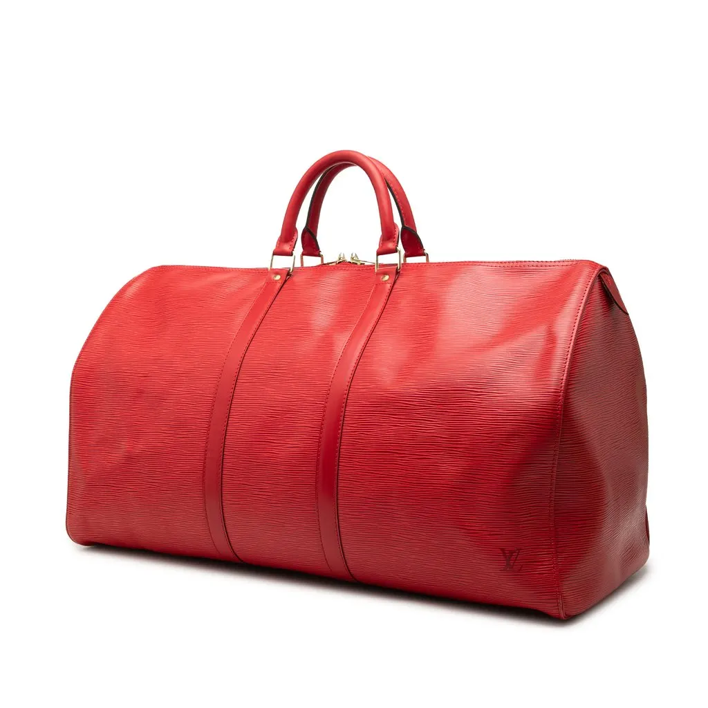 Louis Vuitton Epi Keepall 55 Red Leather Good - Back View