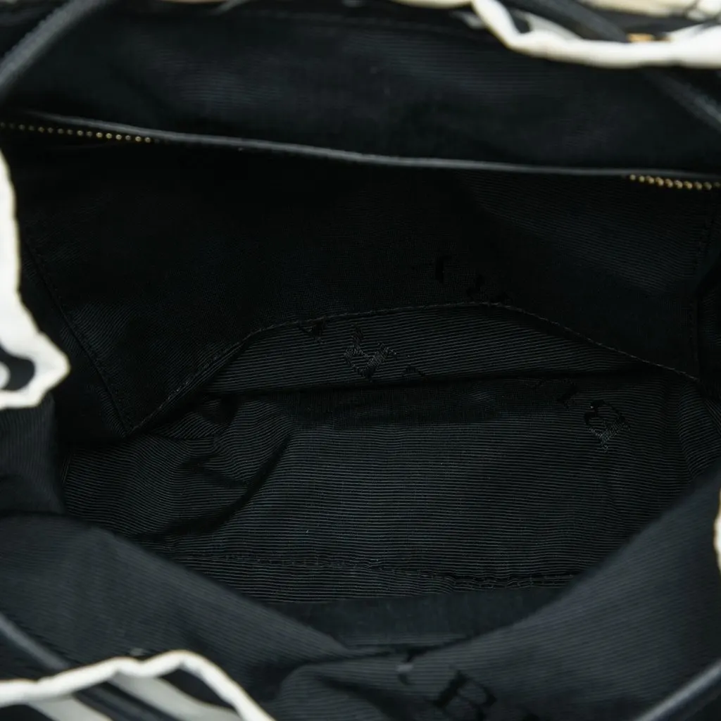 Burberry Medium Striped Nylon Runway Backpack Black Very good - Model View