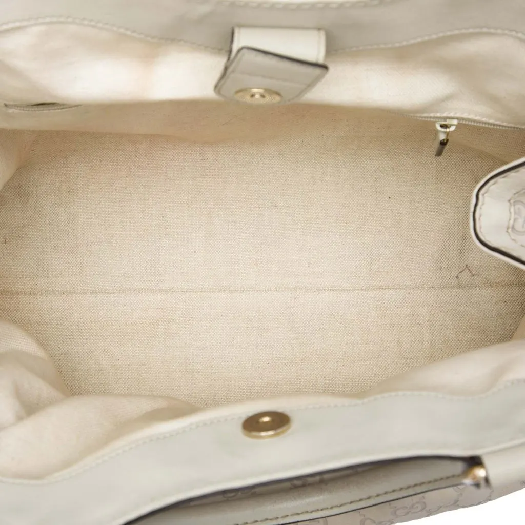 Gucci Medium Guccissima Sukey Tote Beige Leather Good - Model View