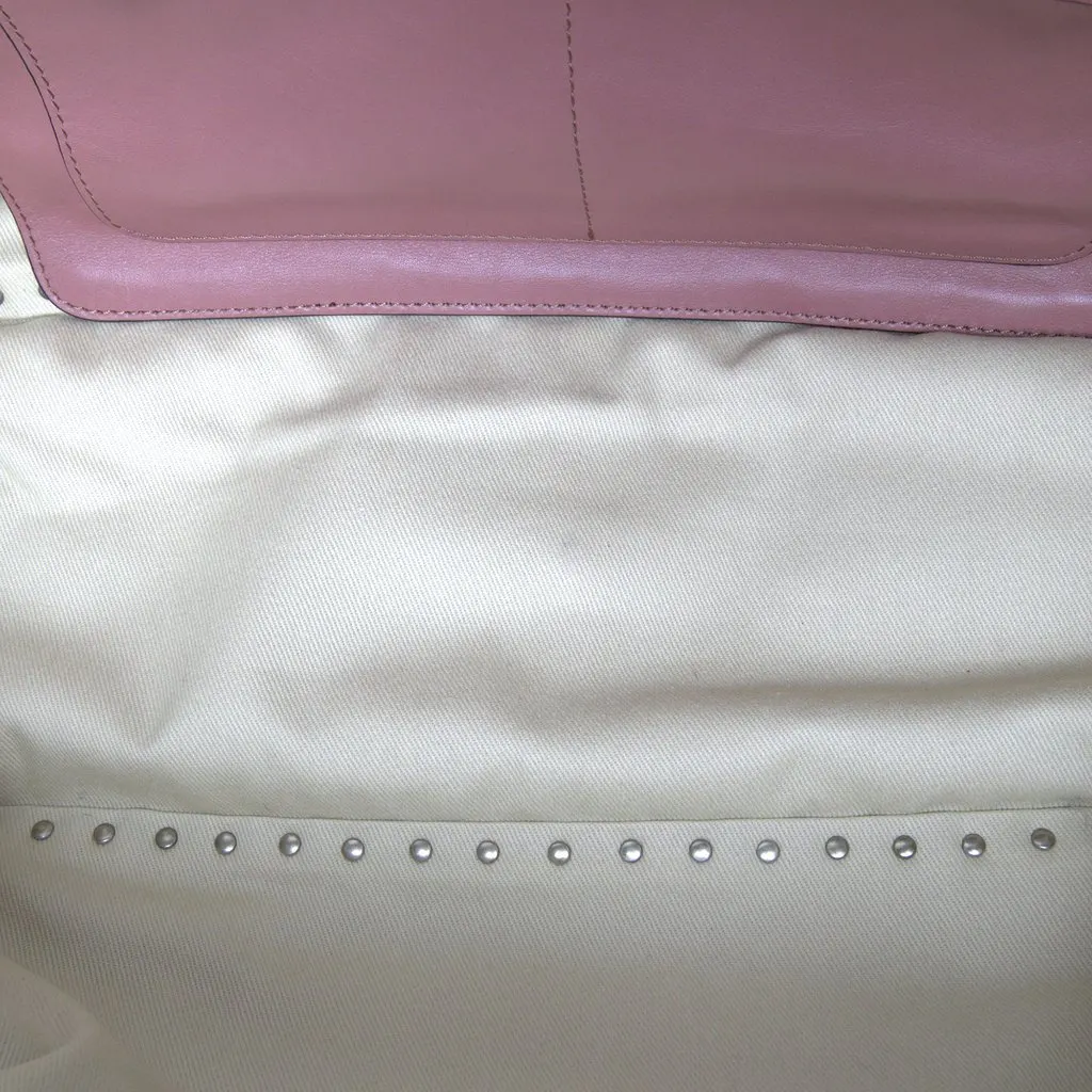 Valentino Medium Leather Rockstud Trapeze Satchel Pink Leather Very good - Model View