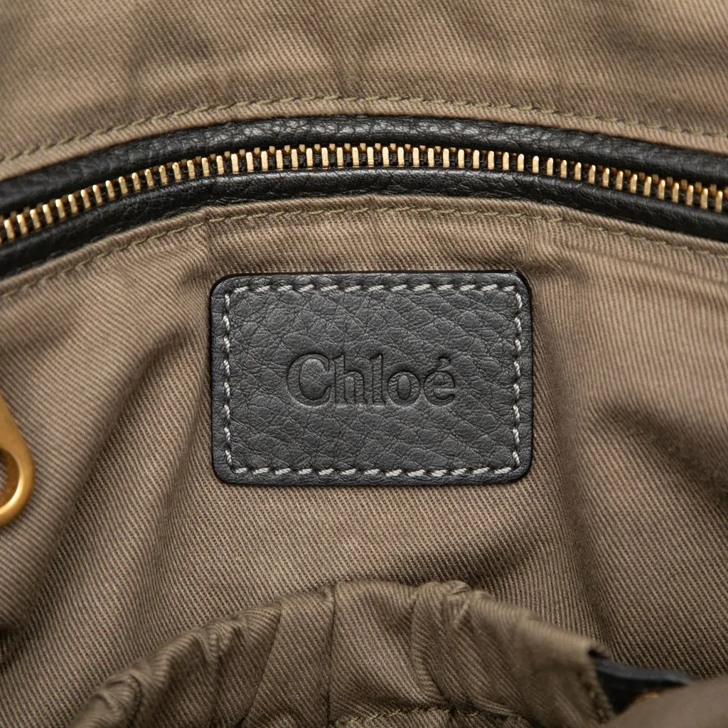 Chloé Medium Leather Marcie Satchel Black Leather Good - Box View