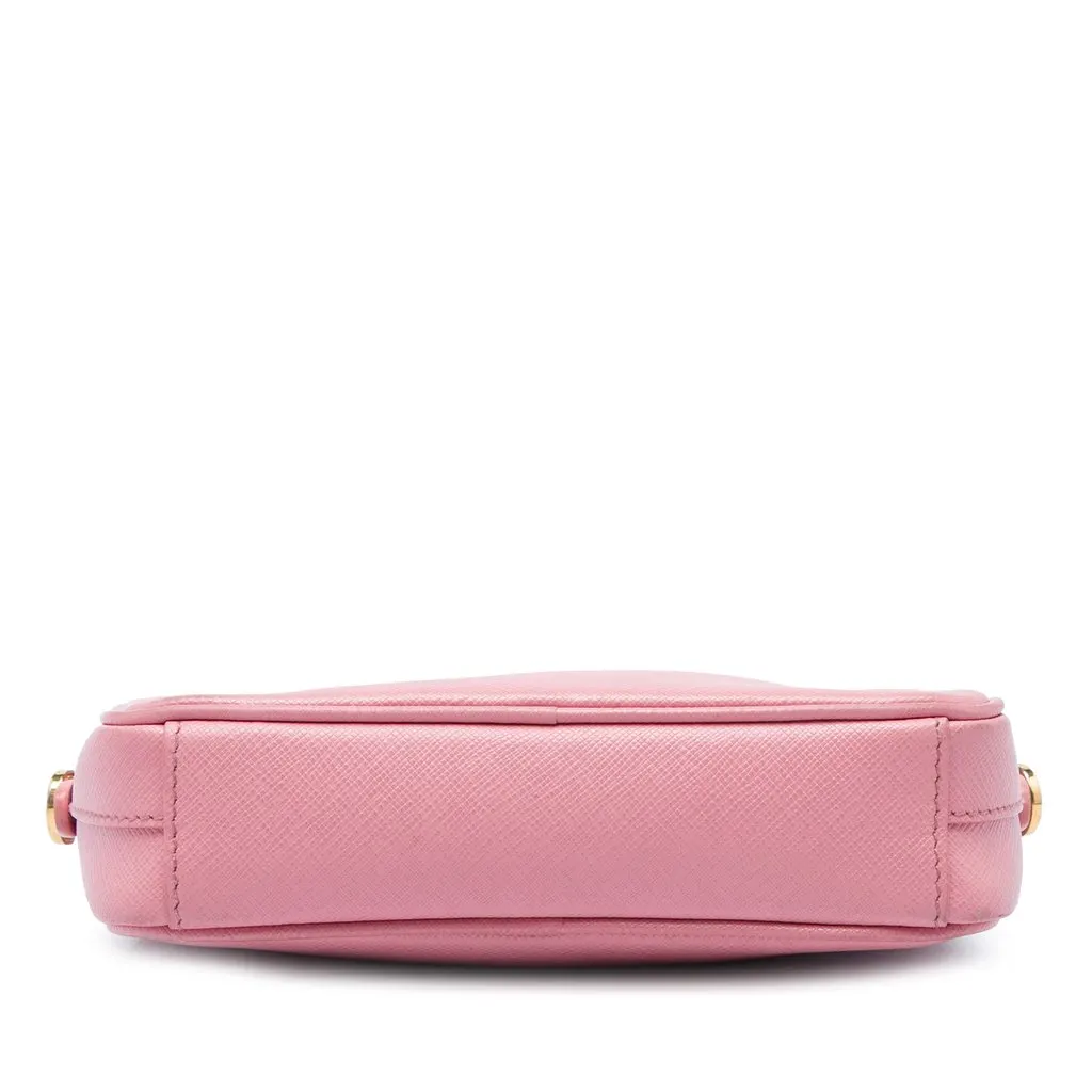 Prada Mini Saffiano Lux Camera Bag Pink Leather Very good - Inside View