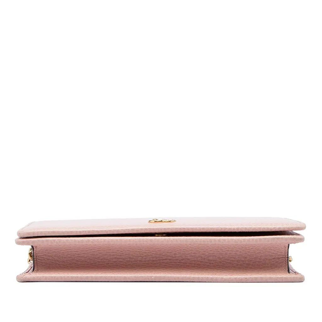 Gucci GG Marmont Calfskin Wallet On Chain Pink Leather Very good - Inside View