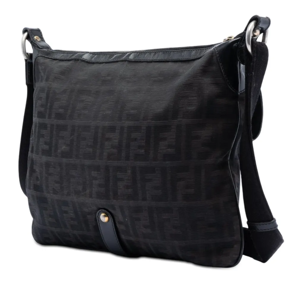 Fendi Zucca Canvas Chef Zip Crossbody Brown Very good - Back View