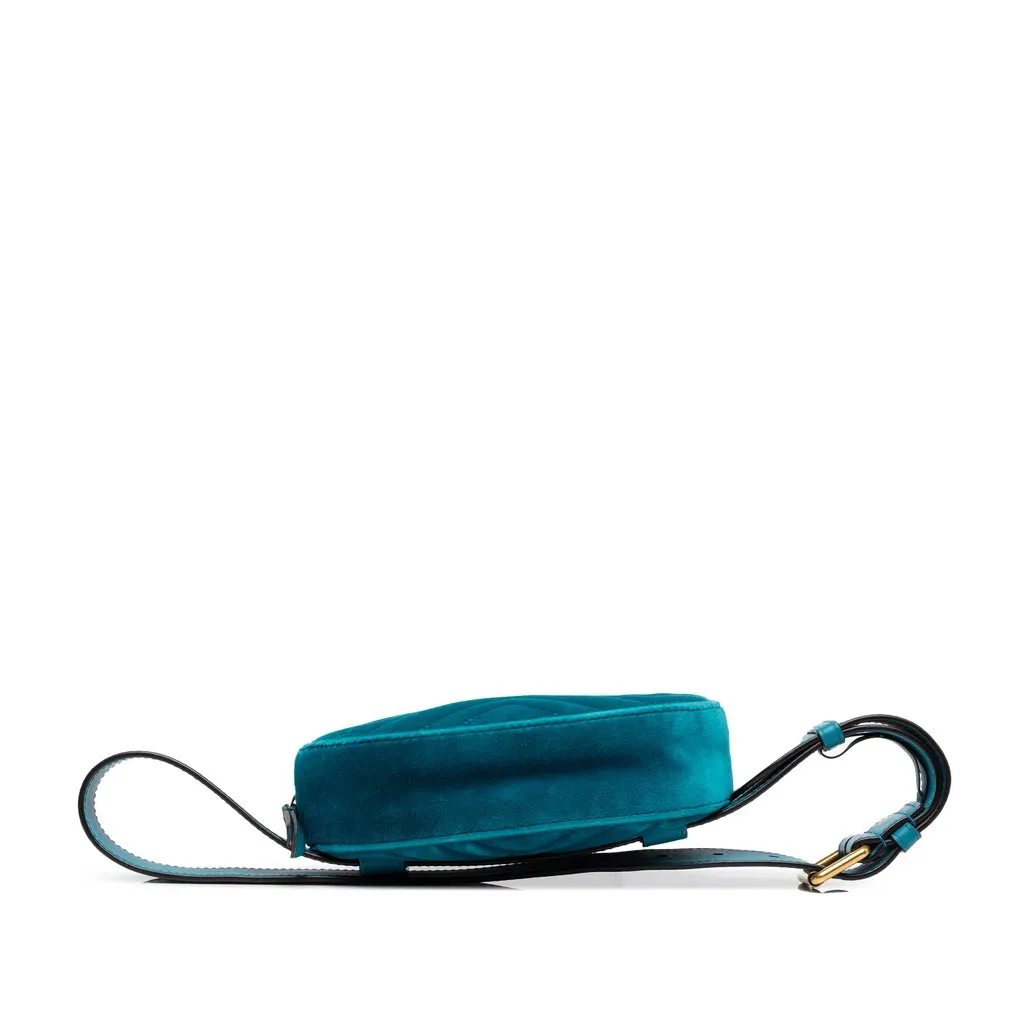 Gucci GG Marmont Matelasse Velvet Belt Bag Blue Very good - Inside View