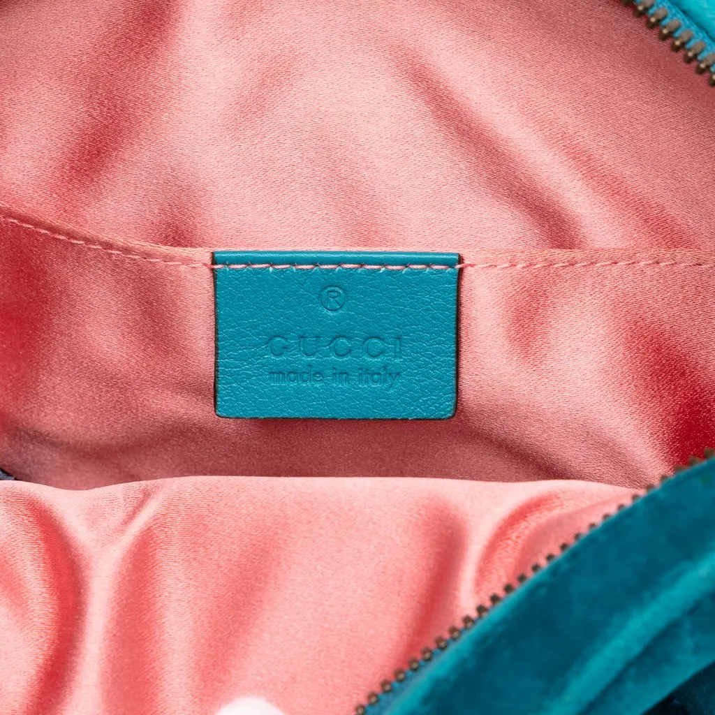 Gucci GG Marmont Matelasse Velvet Belt Bag Blue Very good - Box View