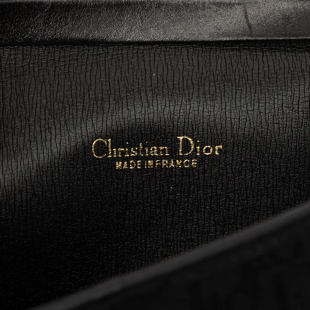 Dior Diorissimo Trotter Canvas Chain Shoulder Bag Black Canvas Good - Box View