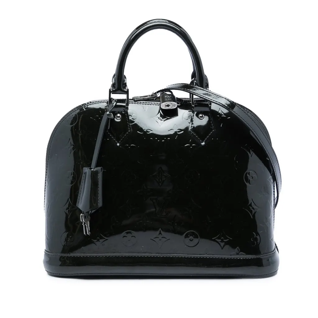 Louis Vuitton Monogram Vernis Alma PM Black Leather Very good - Front View