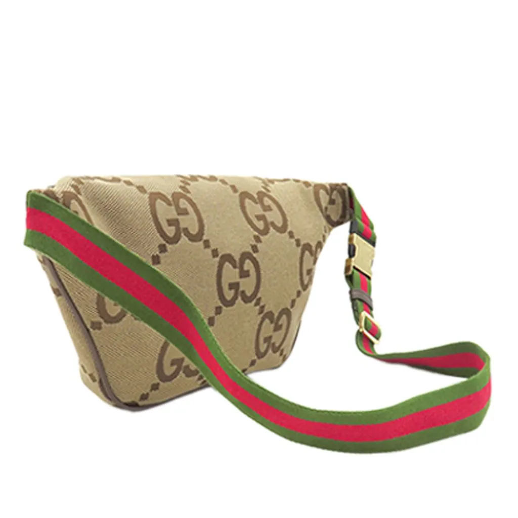 Gucci Jumbo GG Canvas Web Belt Bag Beige Very good - Back View