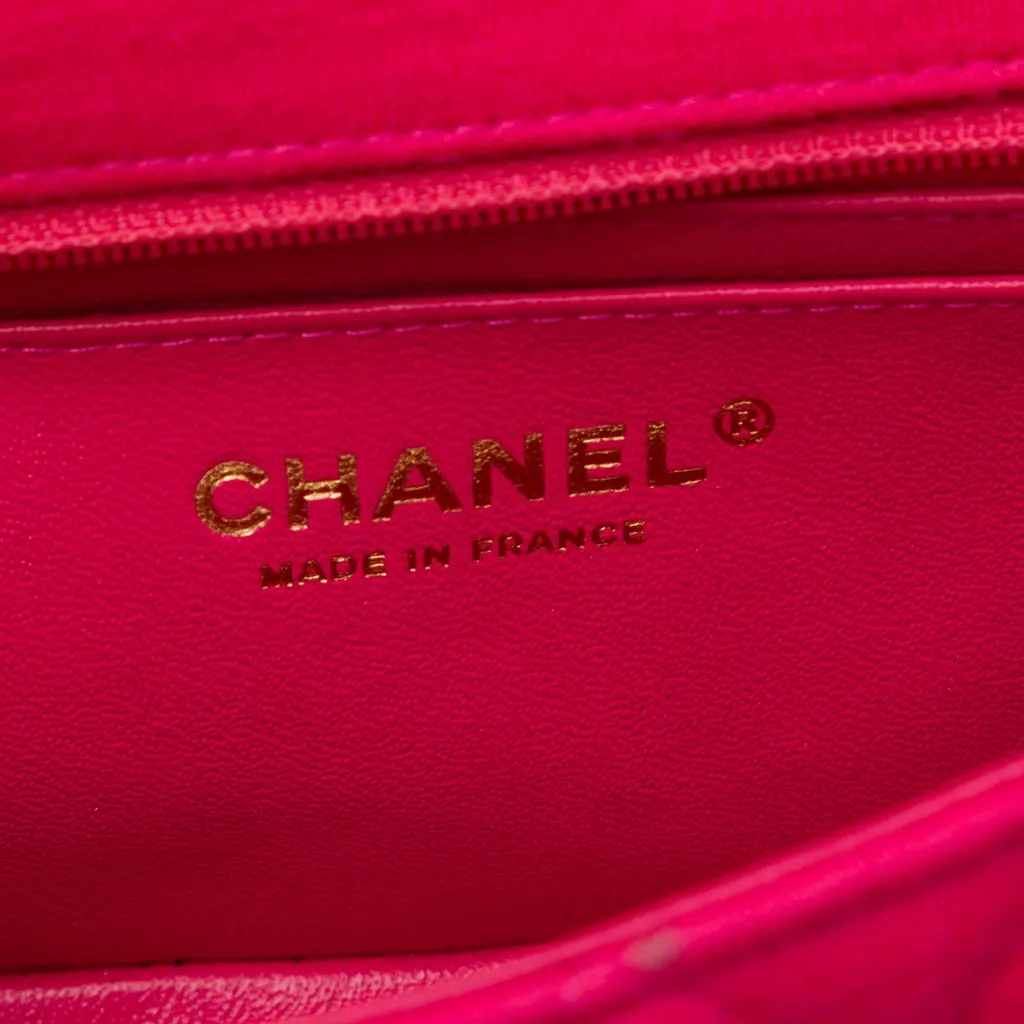 Chanel Mini Rectangular Classic Jersey Single Flap Pink Cotton Very good - Box View