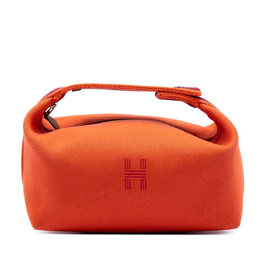Hermès Small Toile Bride A Brac Case Orange Very good - Front View
