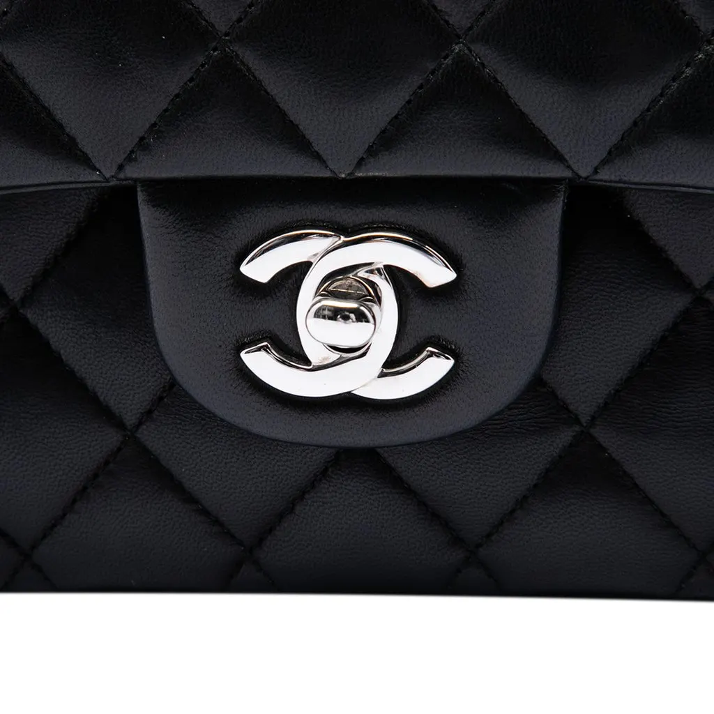 Chanel Medium Classic Lambskin Double Flap Black Leather Very good - Box View