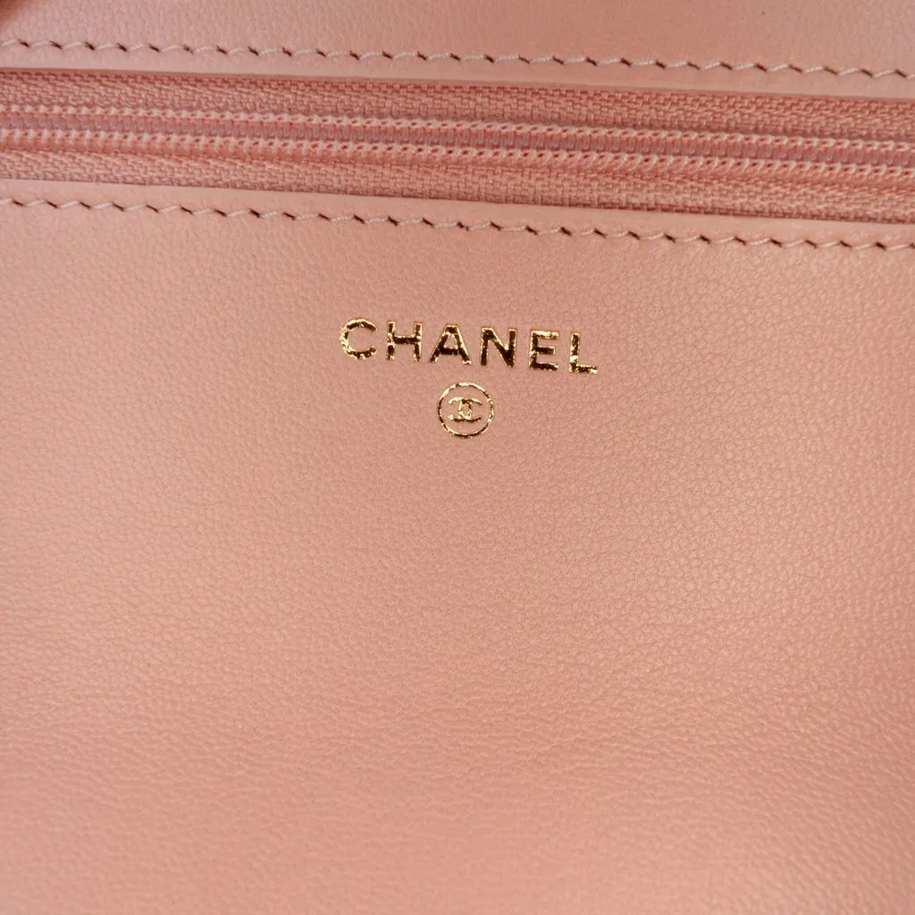 Chanel Quilted Lambskin 19 Wallet on Chain Pink Leather Very good - Box View