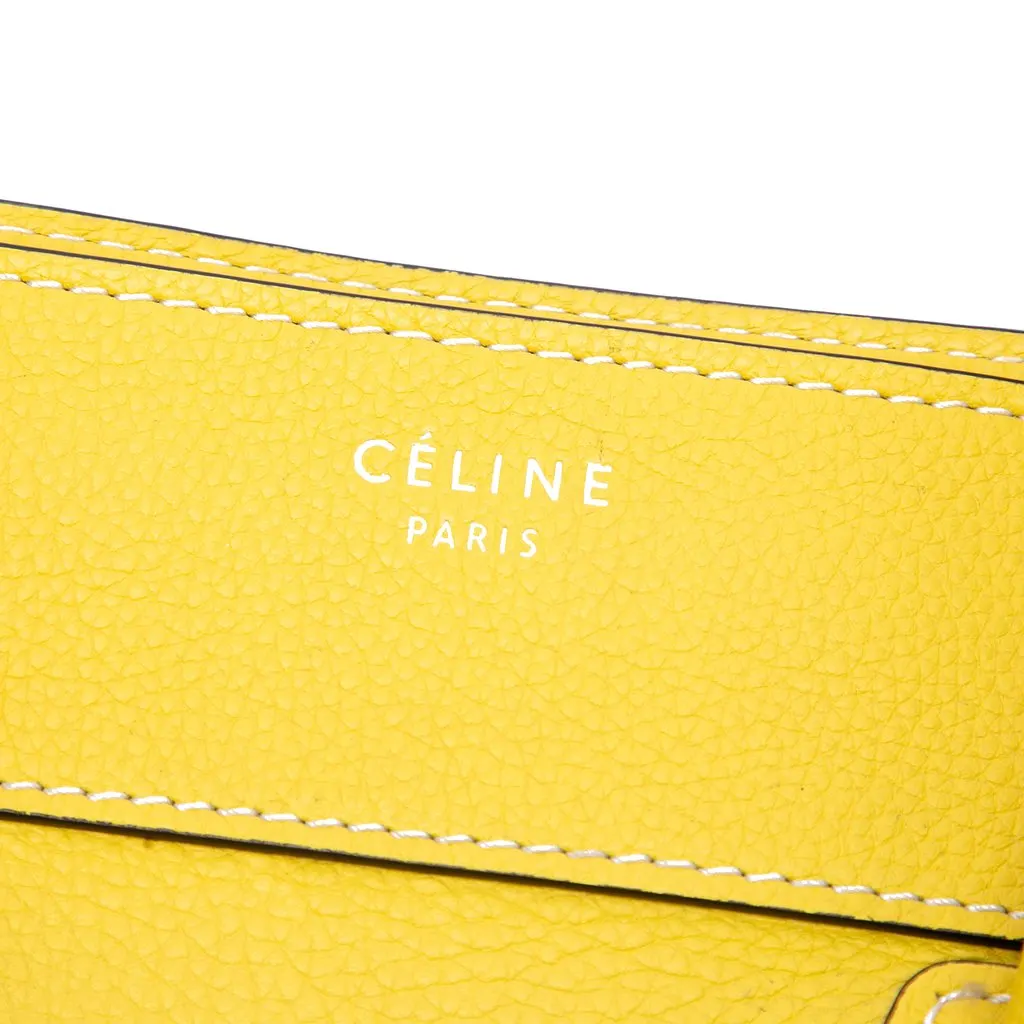 Celine Mini Grained Calfskin Luggage Tote Yellow Leather Very good - Box View