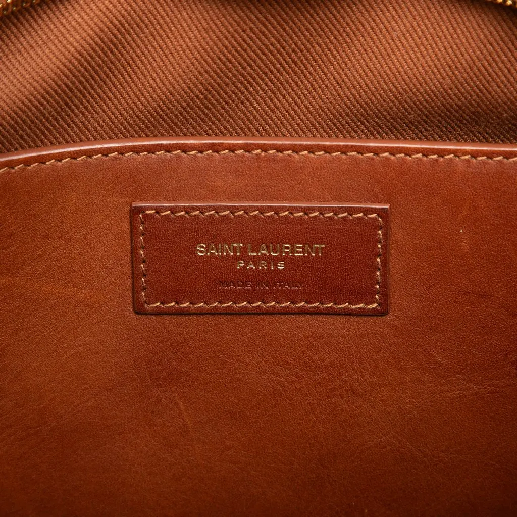 Saint Laurent Baby Raffia Monogram Downtown Cabas Satchel Beige Rattan Good - Box View