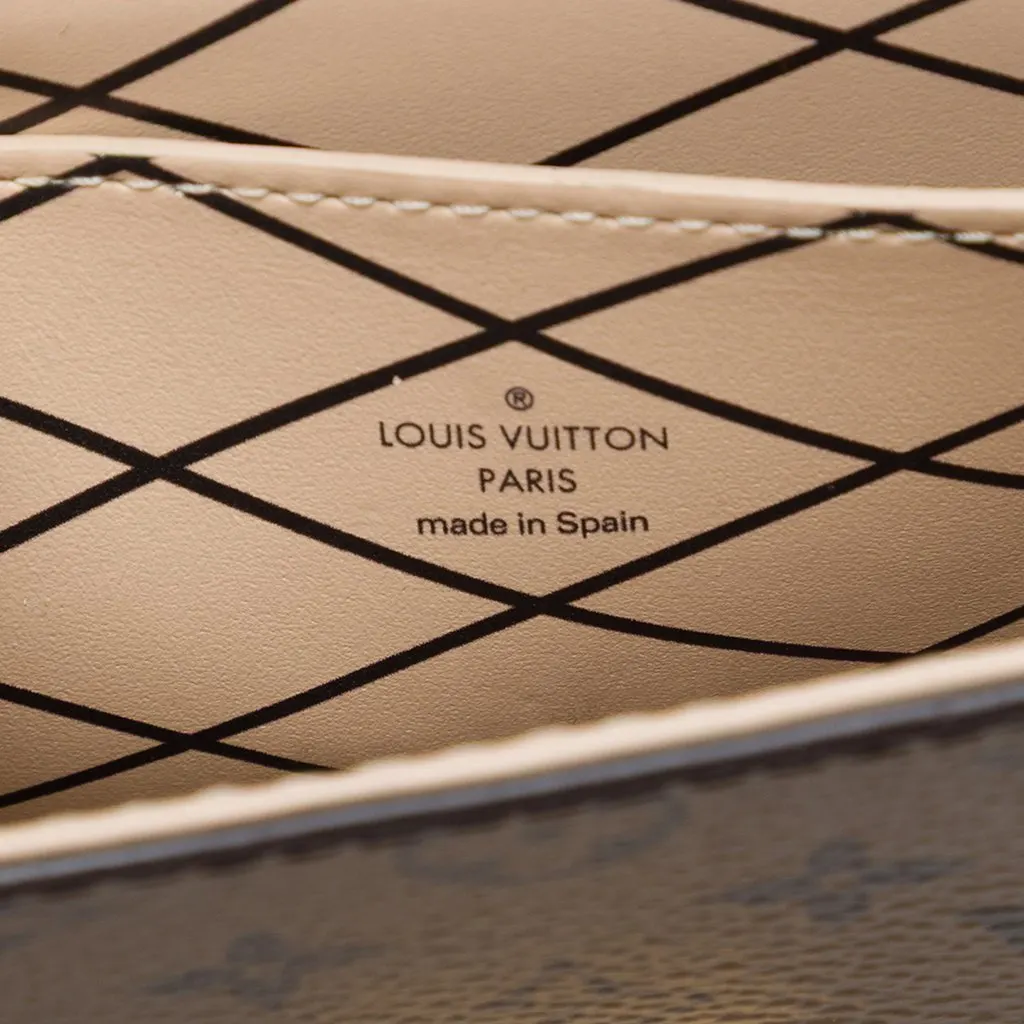 Louis Vuitton Monogram Reverse Pochette Trunk Verticale Brown Canvas Good - Box View