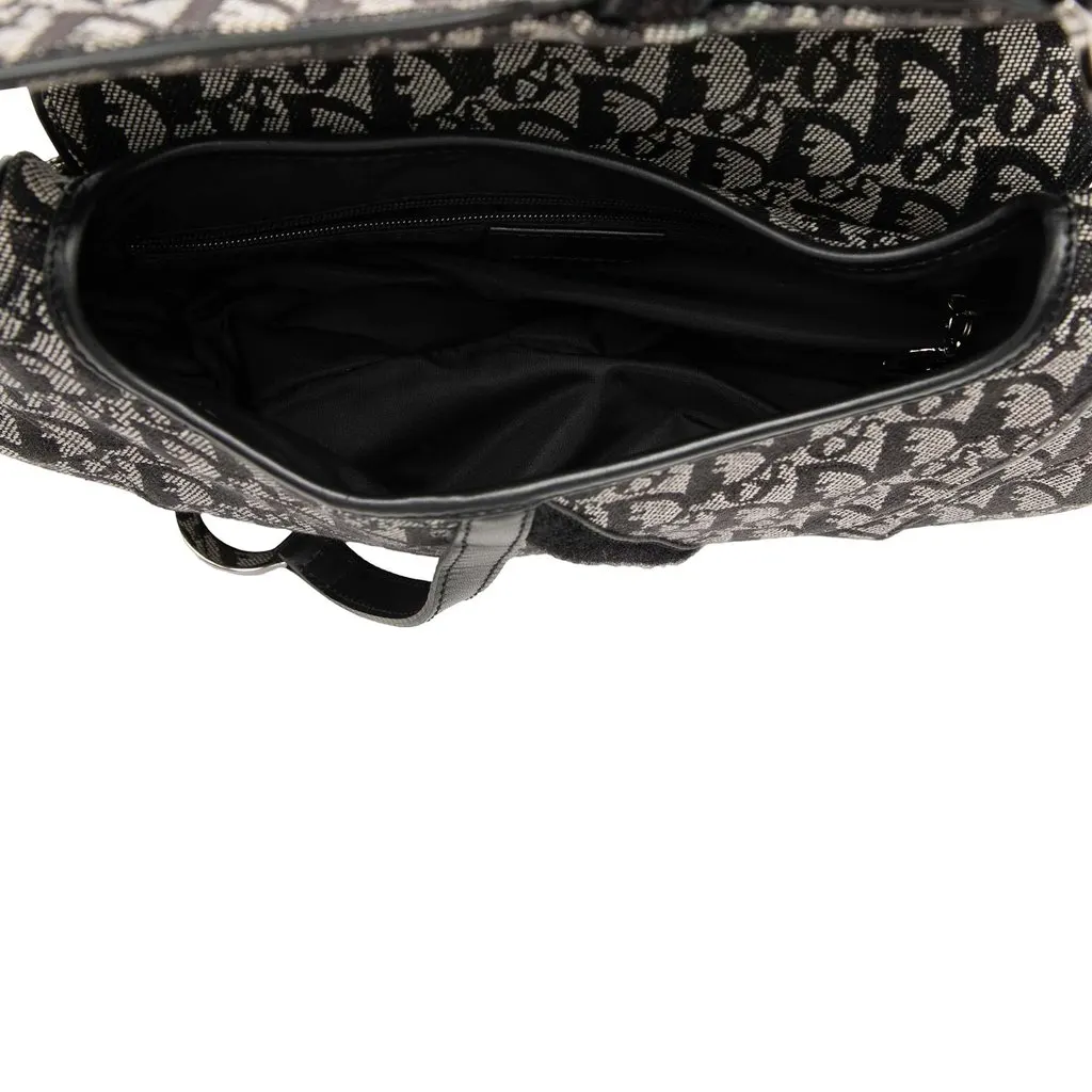 Dior Diorissimo Canvas Double Saddle Bag Black Very good - Model View