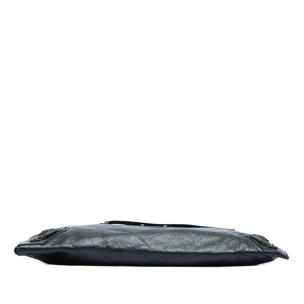 Balenciaga Lambskin Motocross Classic Flat Clutch Black Leather Very good - Inside View