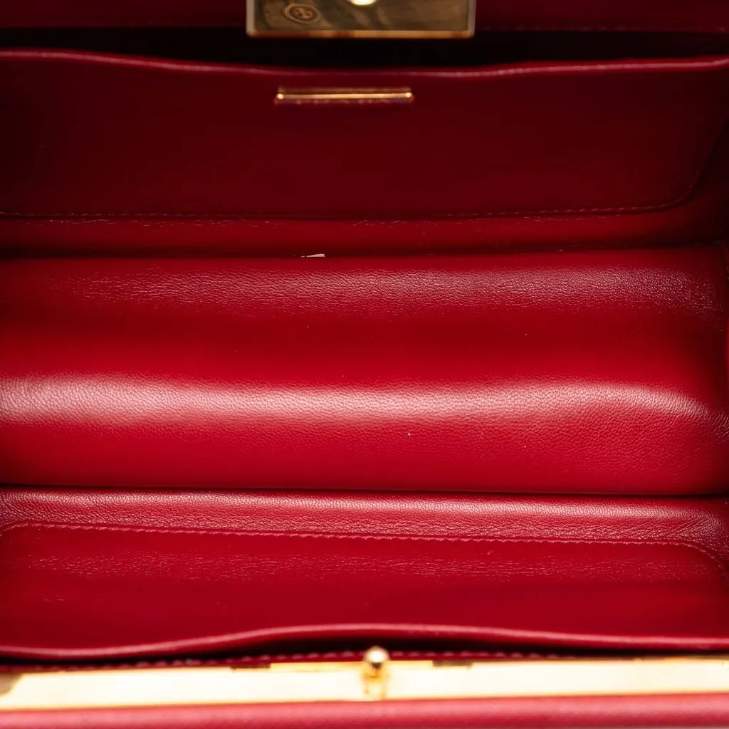 Prada Saffiano and City Calf Light Frame Crossbody Red Leather Very good - Model View