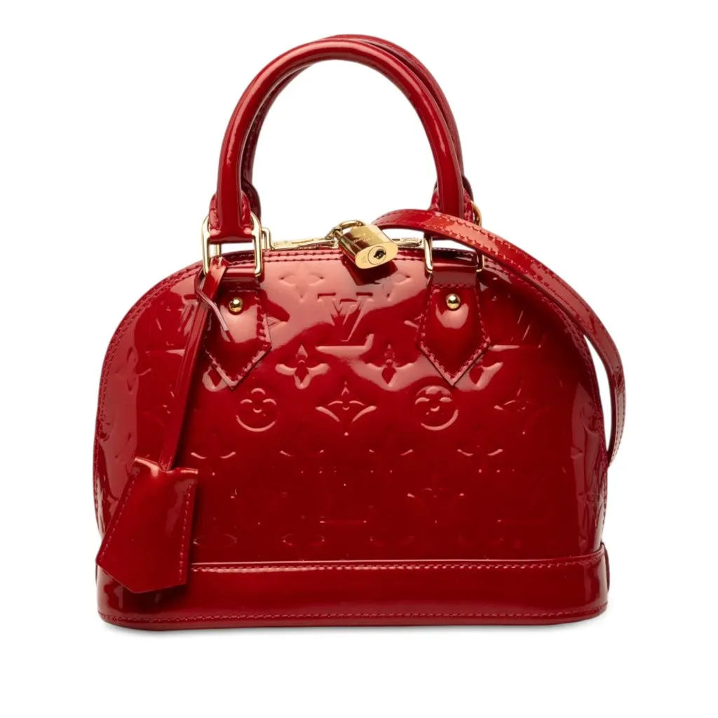 Louis Vuitton Monogram Vernis Alma BB Red Leather Very good - Front View