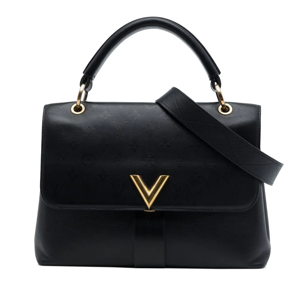 Louis Vuitton Monogram Very One Handle Black Leather Good - Front View