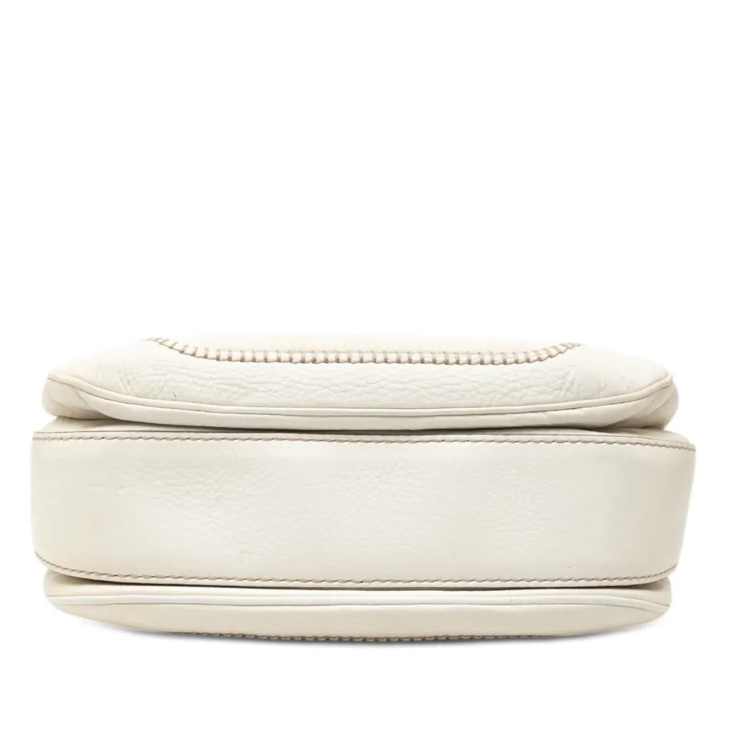 Gucci Medium GG Canvas New Bamboo Satchel White Very good - Inside View