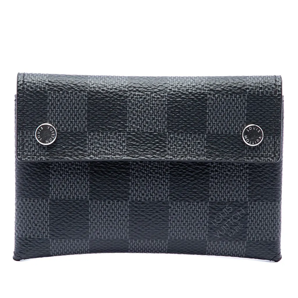 Louis Vuitton Damier Graphite Compact Modulable Wallet Black Canvas Good - Front View