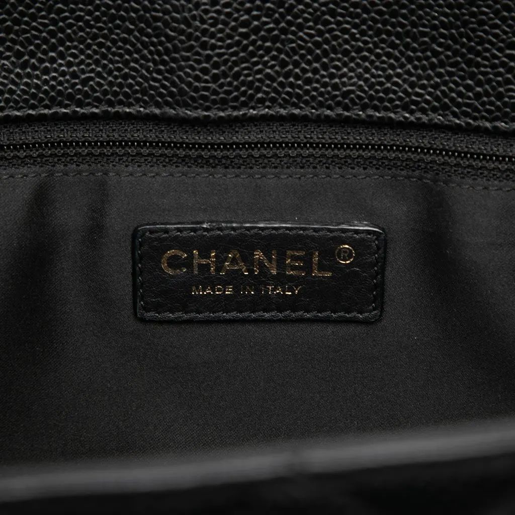 Chanel Caviar Grand Shopping Tote Black Leather Very good - Box View
